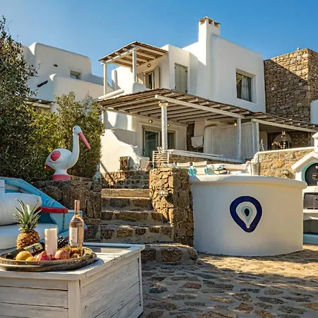 Magnificent Mykonos Nexus 2 Bedrooms Private Terrace With Jacuzzi Outdoor Dining Area & Bbq Apartment Kalafatis